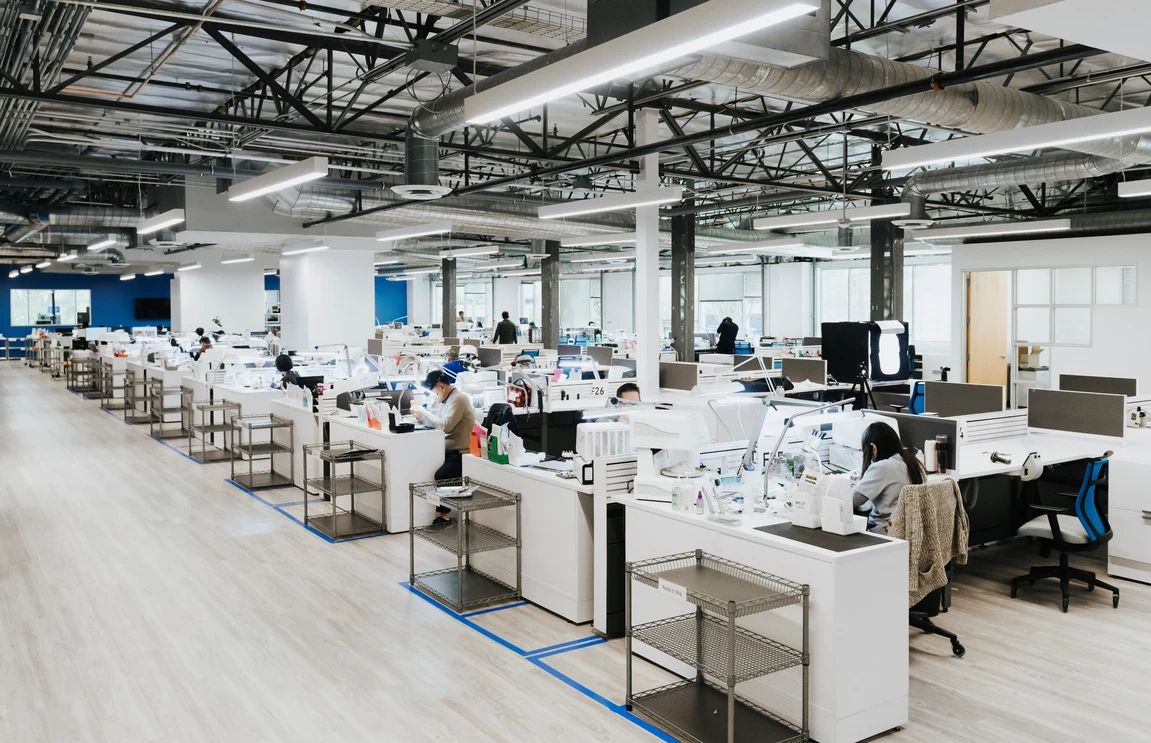 The open manufacturing floor at the Orange County Center of Excellence